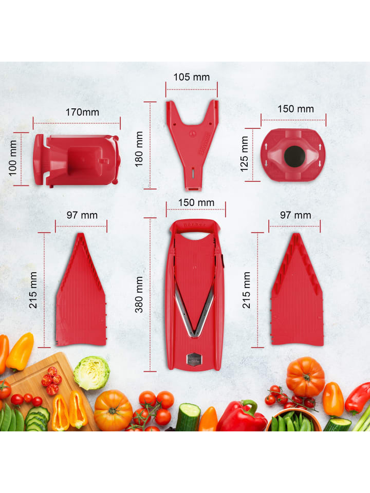Börner Gemüsehobel V5 PowerLine Profi Set in rot günstig kaufen onesize