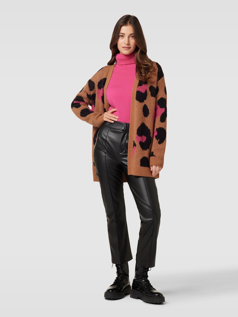 Cardigan mit Alpaka-Anteil und Allover-Muster Modell 'Anique' in pink