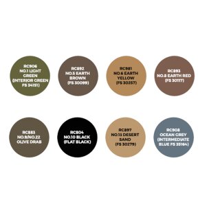 AK Real Colors Paintset - WWII US Army & USMC Camouflage Colors (8x 17ml)