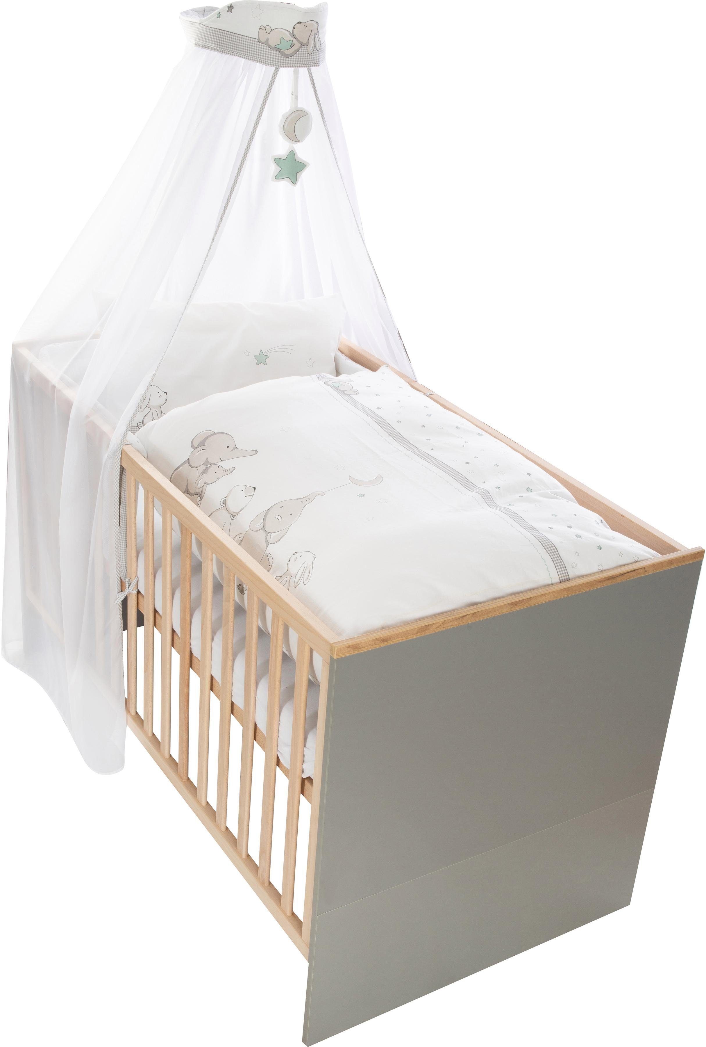roba® Himmelbettgarnitur Sternenzauber, 4-tlg., mit Bettwäsche, Nestchen und Himmel