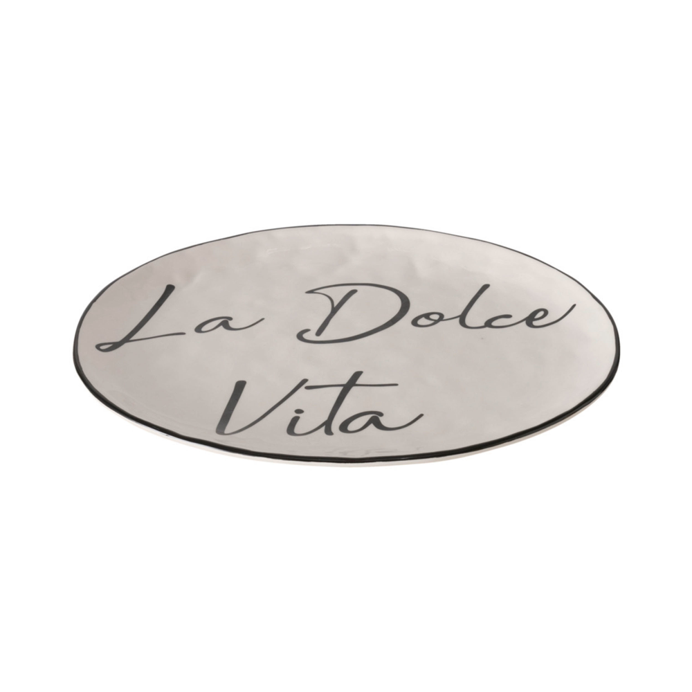 Teller La Dolce Vita weiß/schwarz