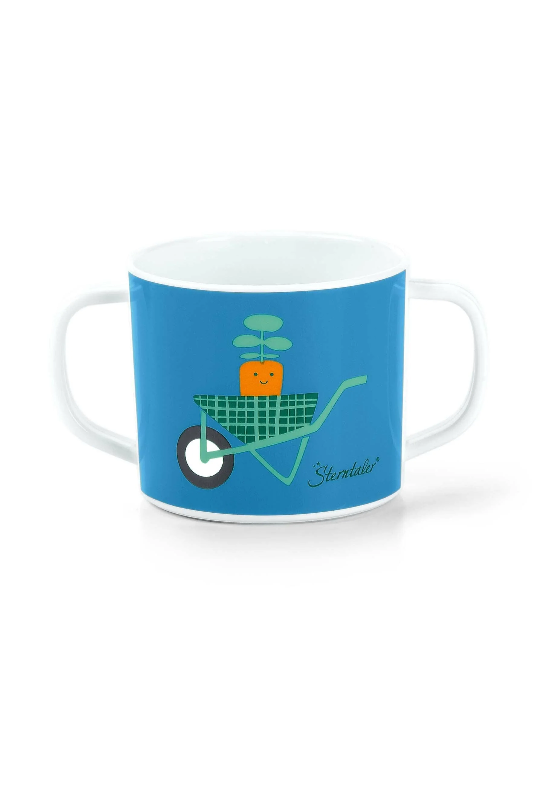 Henkeltasse Esel Emmilius in Blau mit Trinkaufsatz