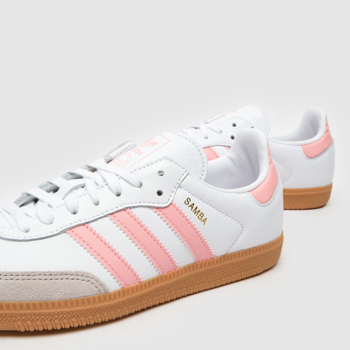 adidas vita & rosa samba og flickor ungdomsskor