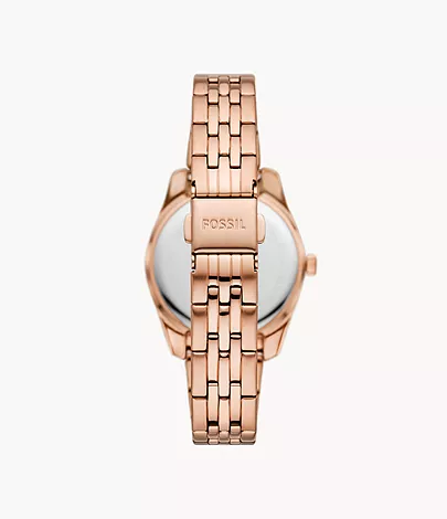 Fossil Uhr Scarlette 3-Zeiger-Werk Datum Edelstahl roségoldfarben