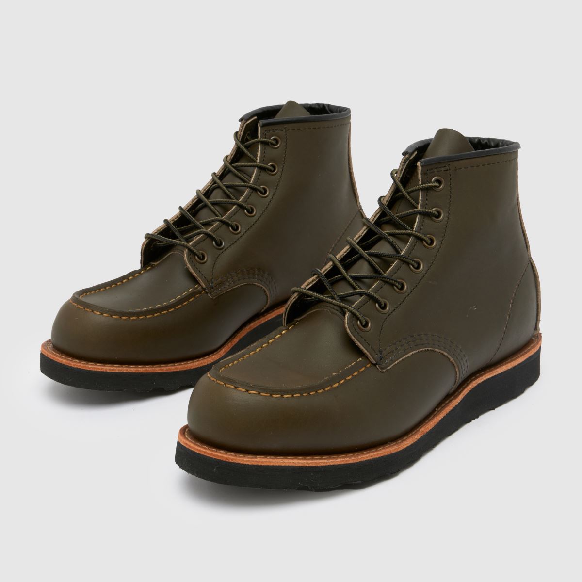 Red Wing 6 hüvelykes klasszikus, khaki színű, mocco-s orrú csizma