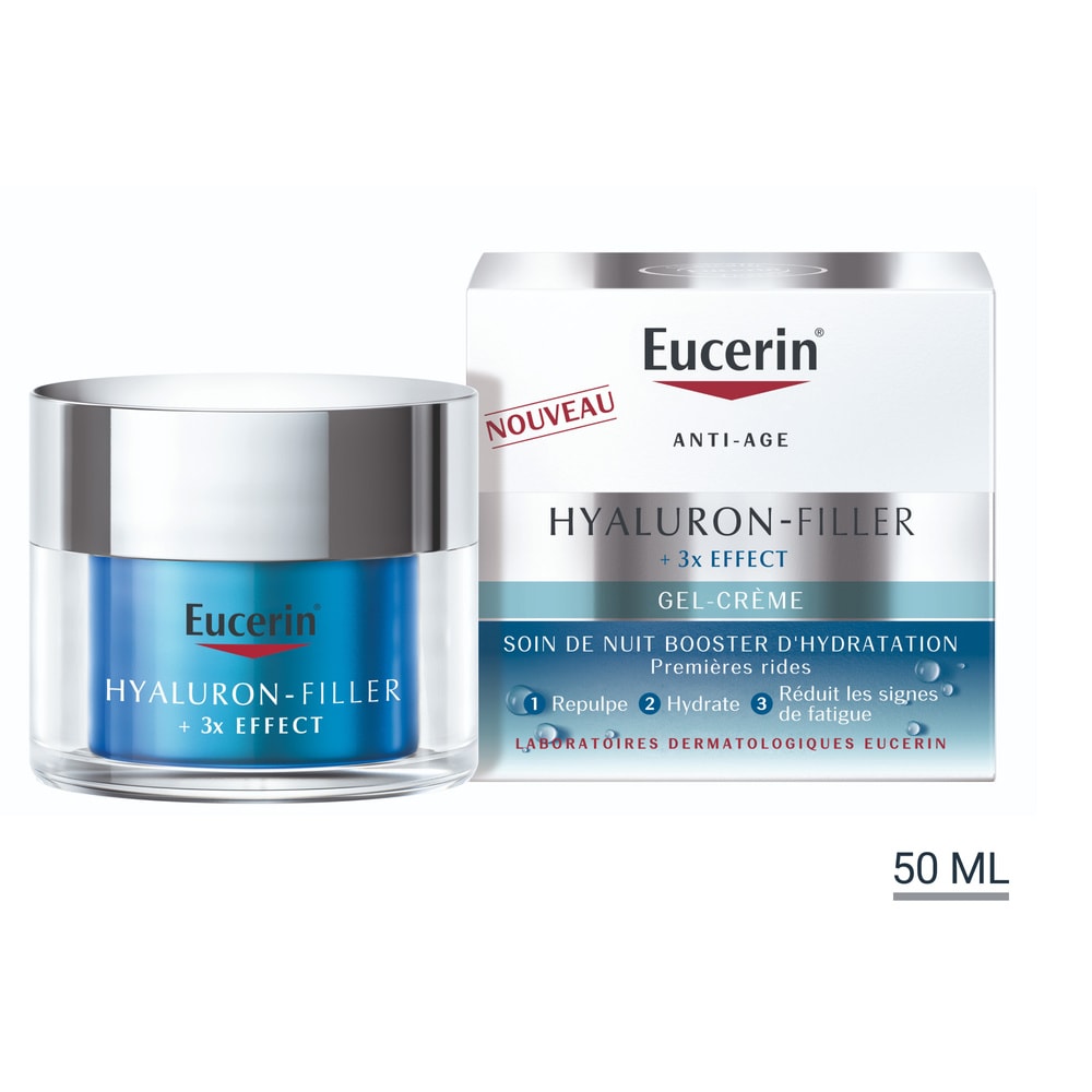 eucerin HYALURON-FILLER + 3x EFFECT Soin de Nuit Booster d’Hydratation Soin de Nuit