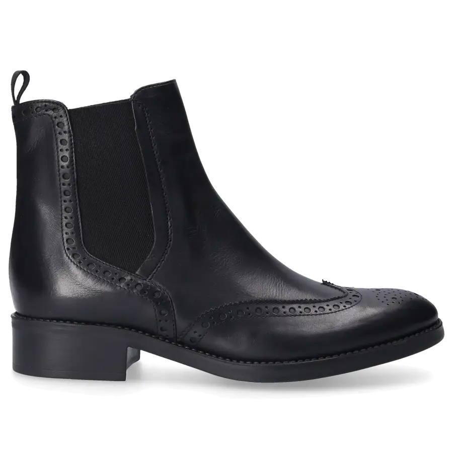 EN AVANT - Chelsea Boots TENDER Kalbsleder Lochmuster schwarz - schwarz