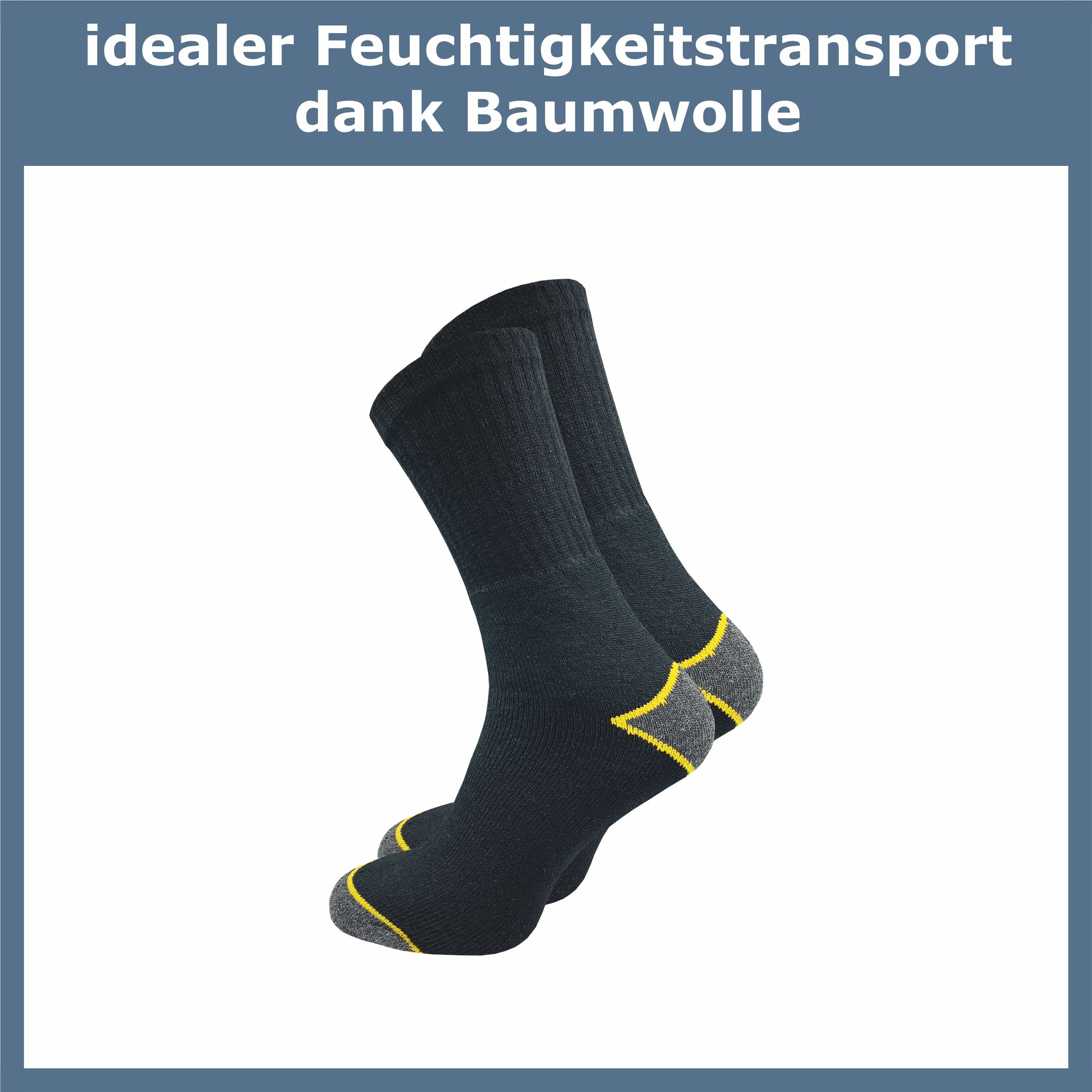 GAWILO Arbeitssocken für Herren mit atmungsaktiver Baumwolle gegen Schweißfüße (12 Paar) Ideal für Sicherheitsschuhe - mit stabilisierendem Rippschaft