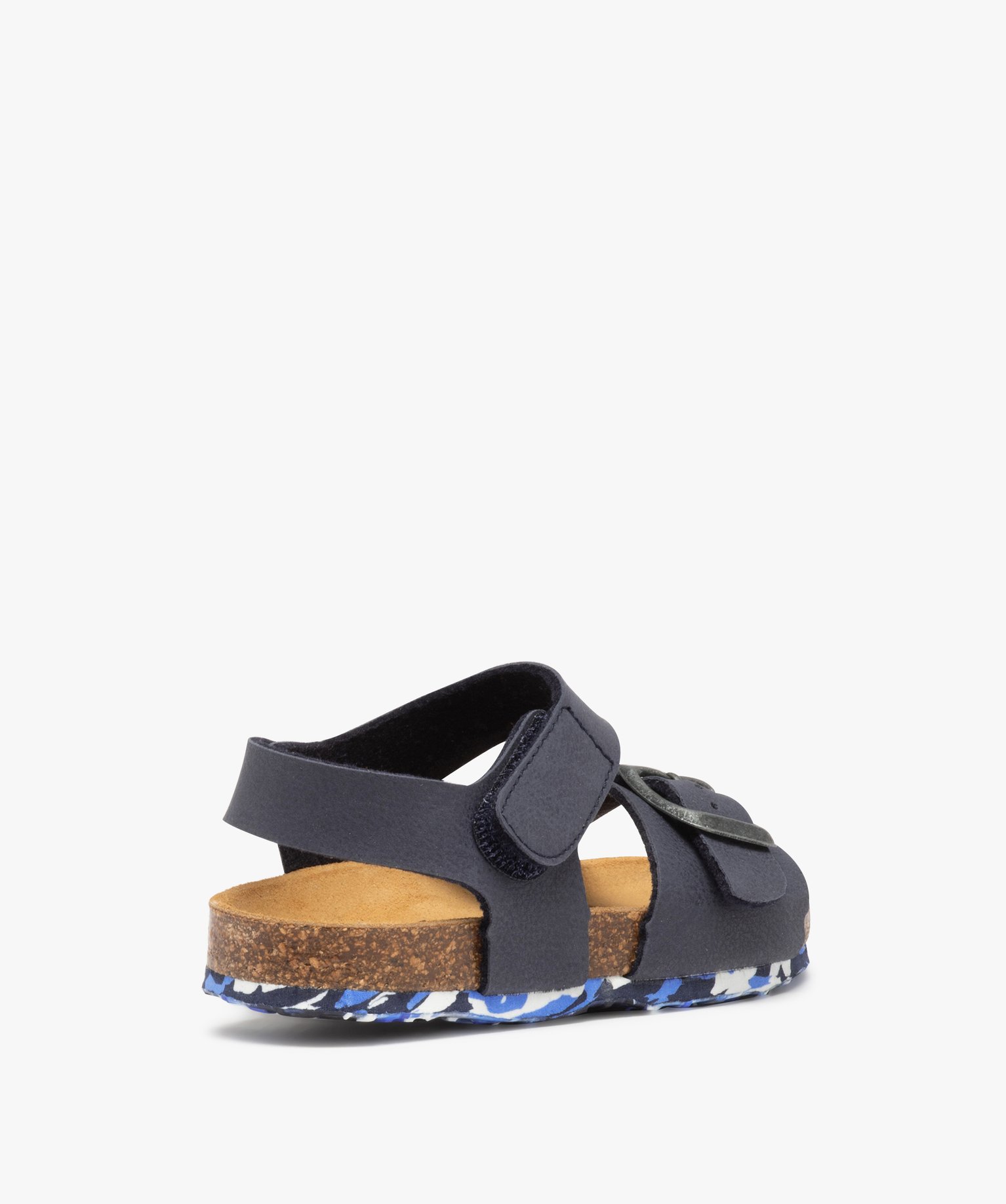 Sandales Garçon à semelle liège et brides unies marine | GEMO