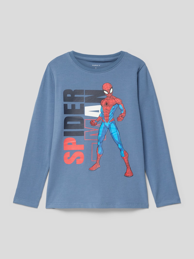 Longsleeve mit Motiv-Print in hellblau