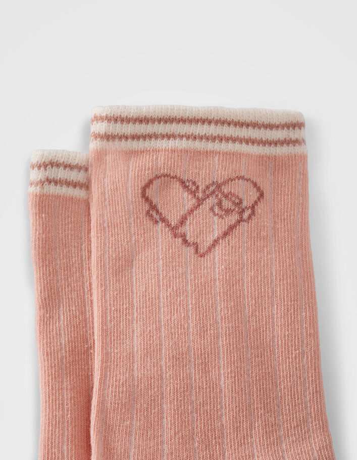 Chaussettes roses, écrues, marron fille