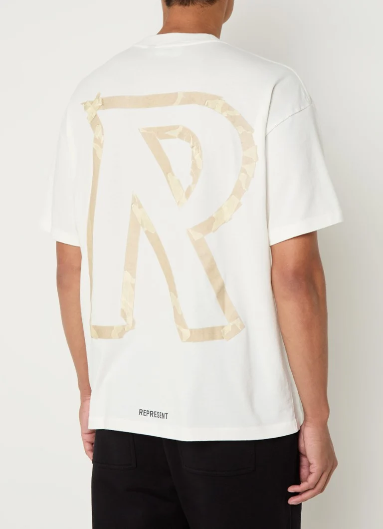 Represent  Masking Tape T-shirt met logo- en backprint