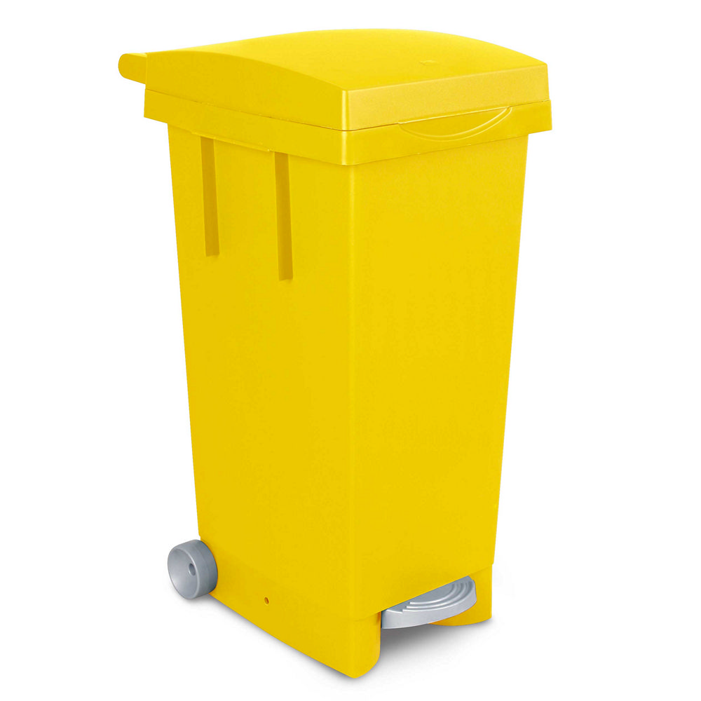 BRB Tret-Abfallbehälter mit Rollen, gelb (2er Set)