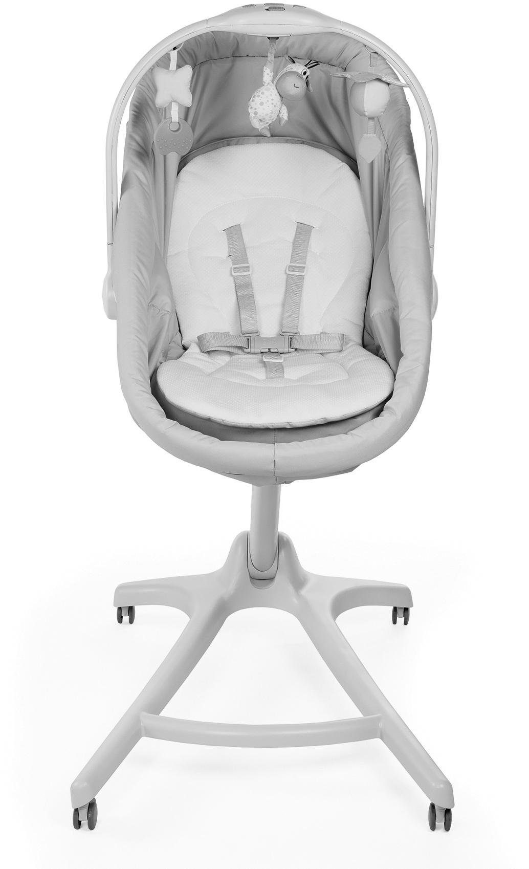 Chicco Kombihochstuhl Baby Hug 4 in 1, Aquarelle, Stubenwagen, Liegesessel, Hochstuhl und erster Stuhl in Einem!