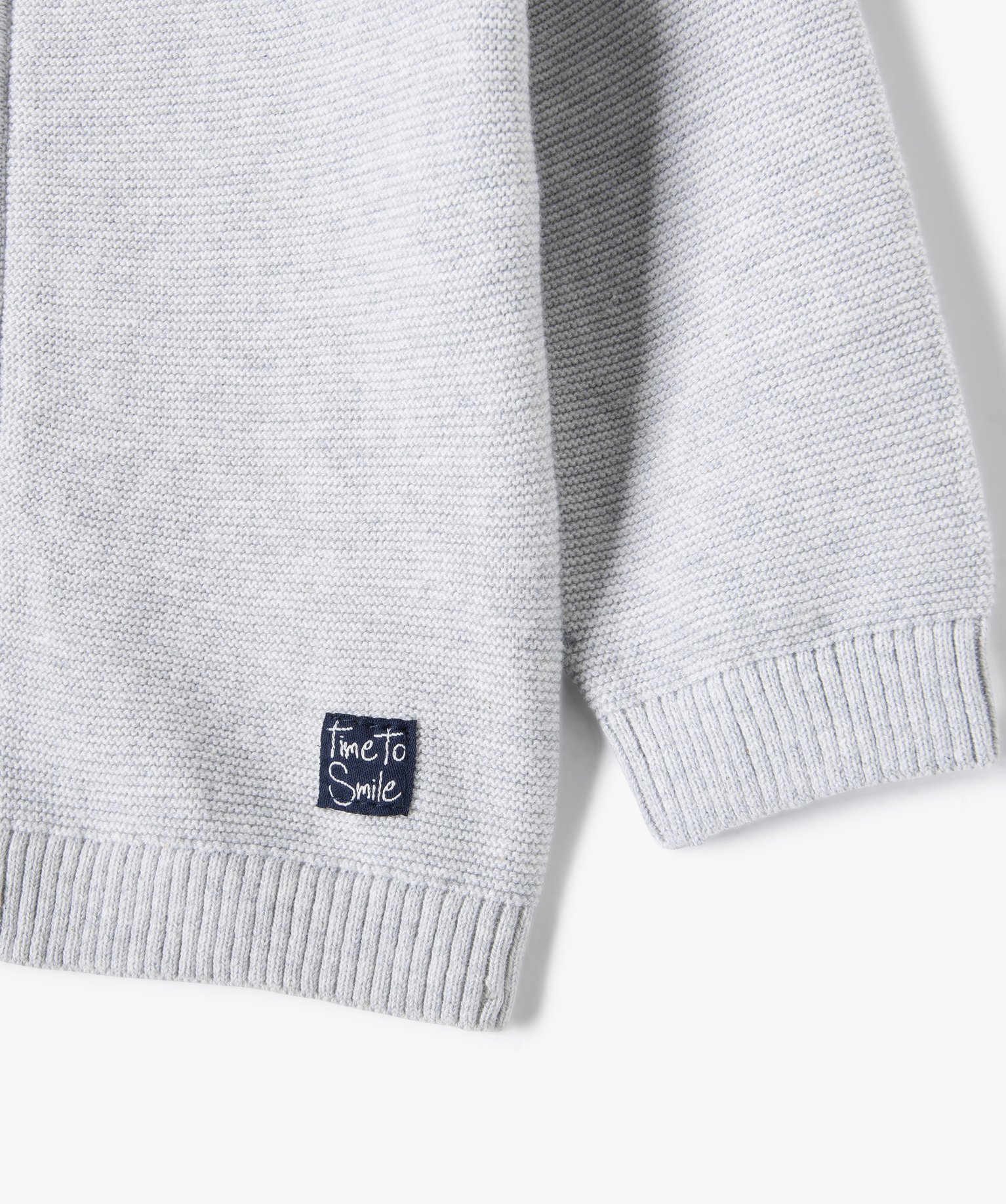 Gilet bébé en maille à fermeture zippée gris | GEMO