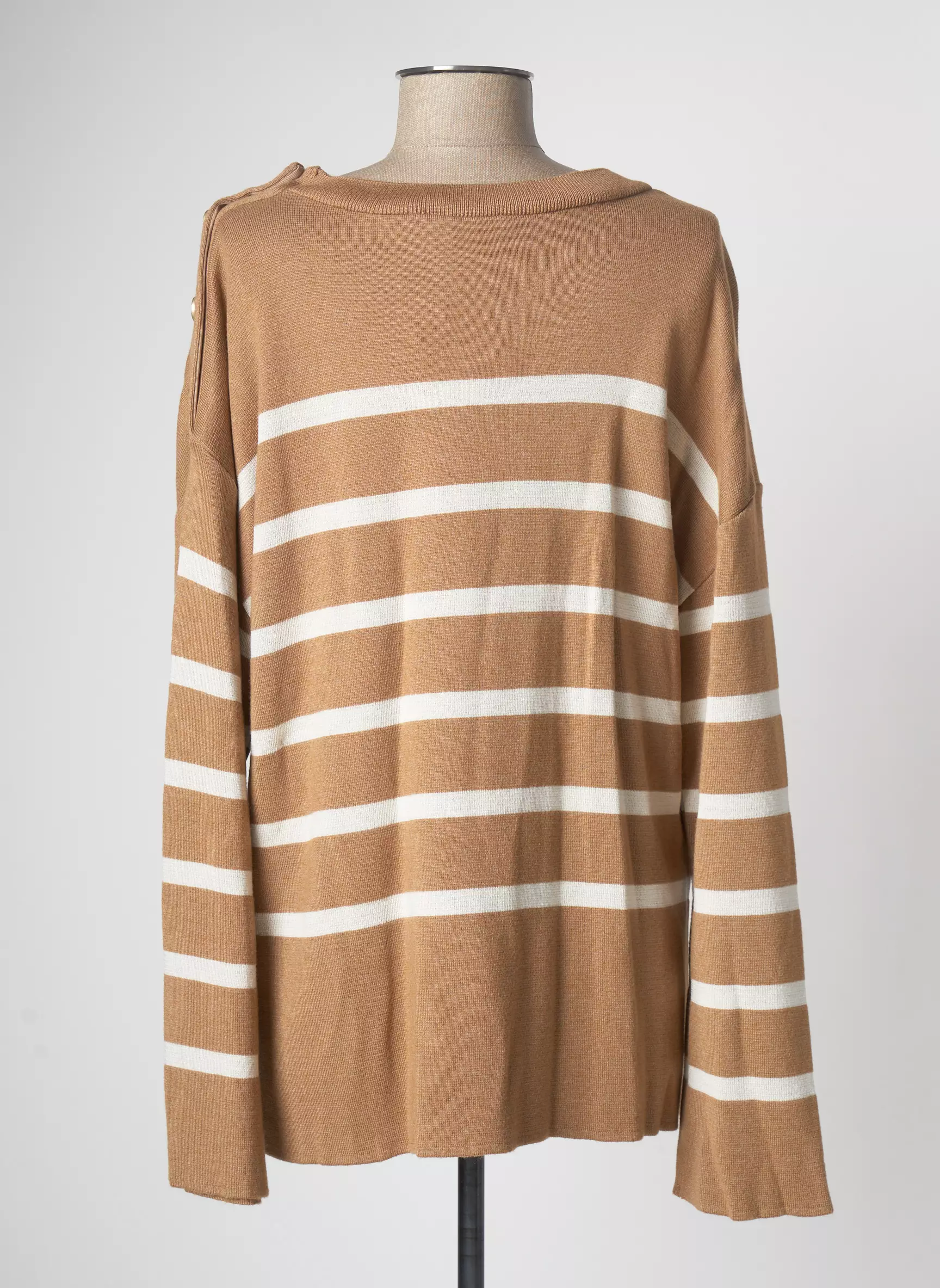 Devernois Pull Tuniques Femme couleur beige