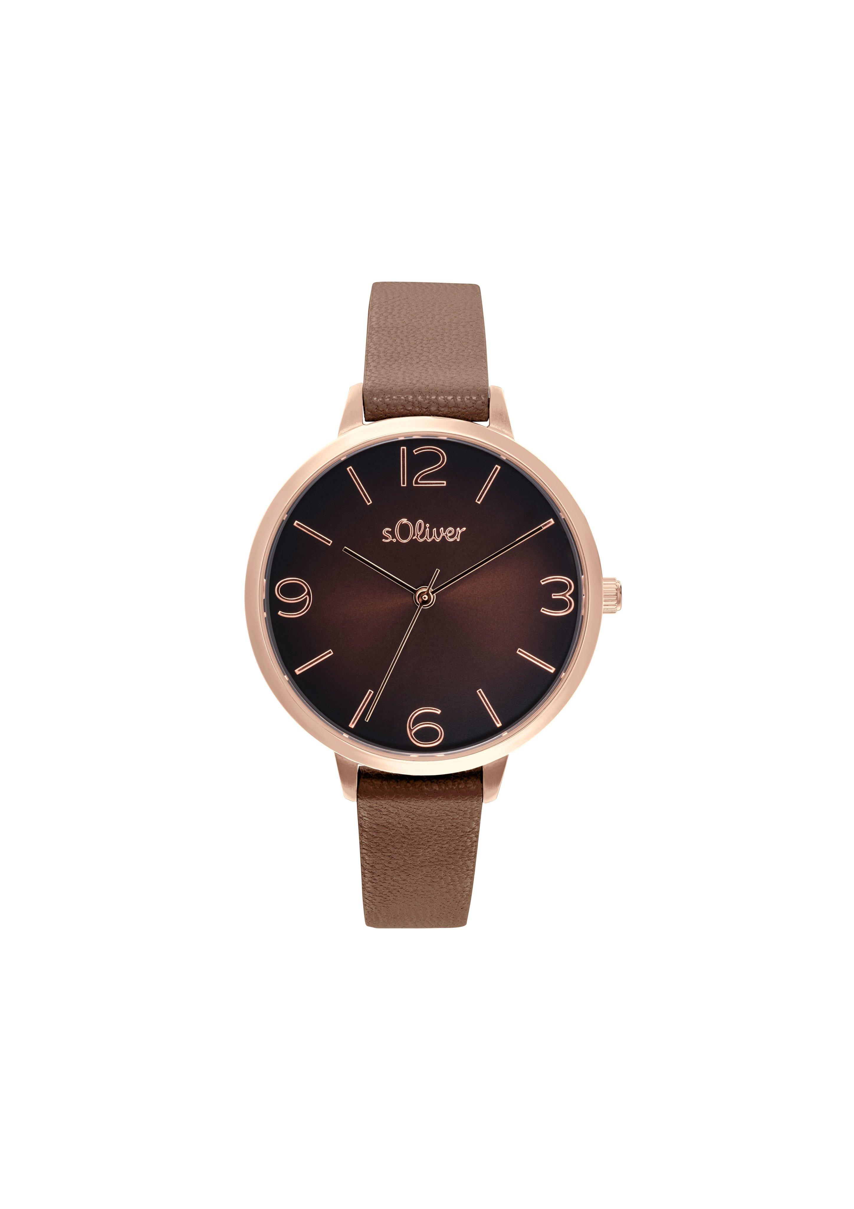 Armbanduhr mit Lederband  6008997-09B0