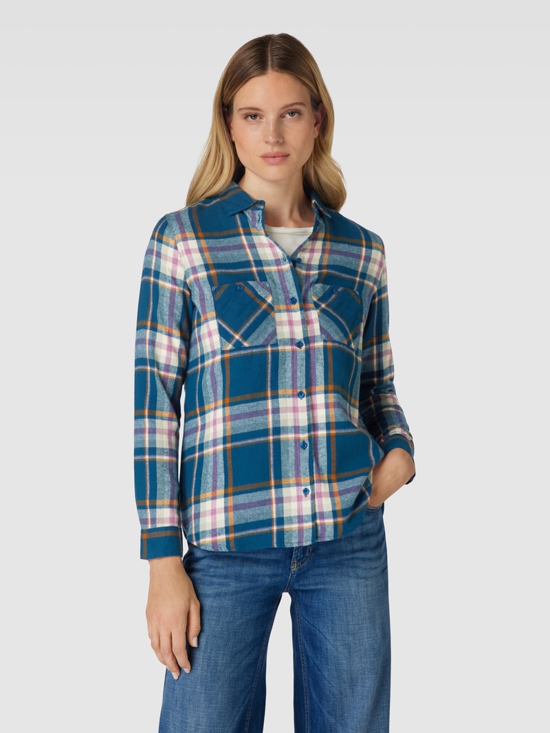 Flanellbluse mit Brusttaschen in senfgelb
