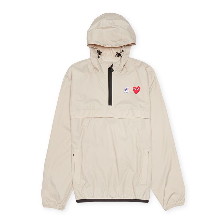 Comme des Garcons Play K-Way Hoodie Half Zip beige