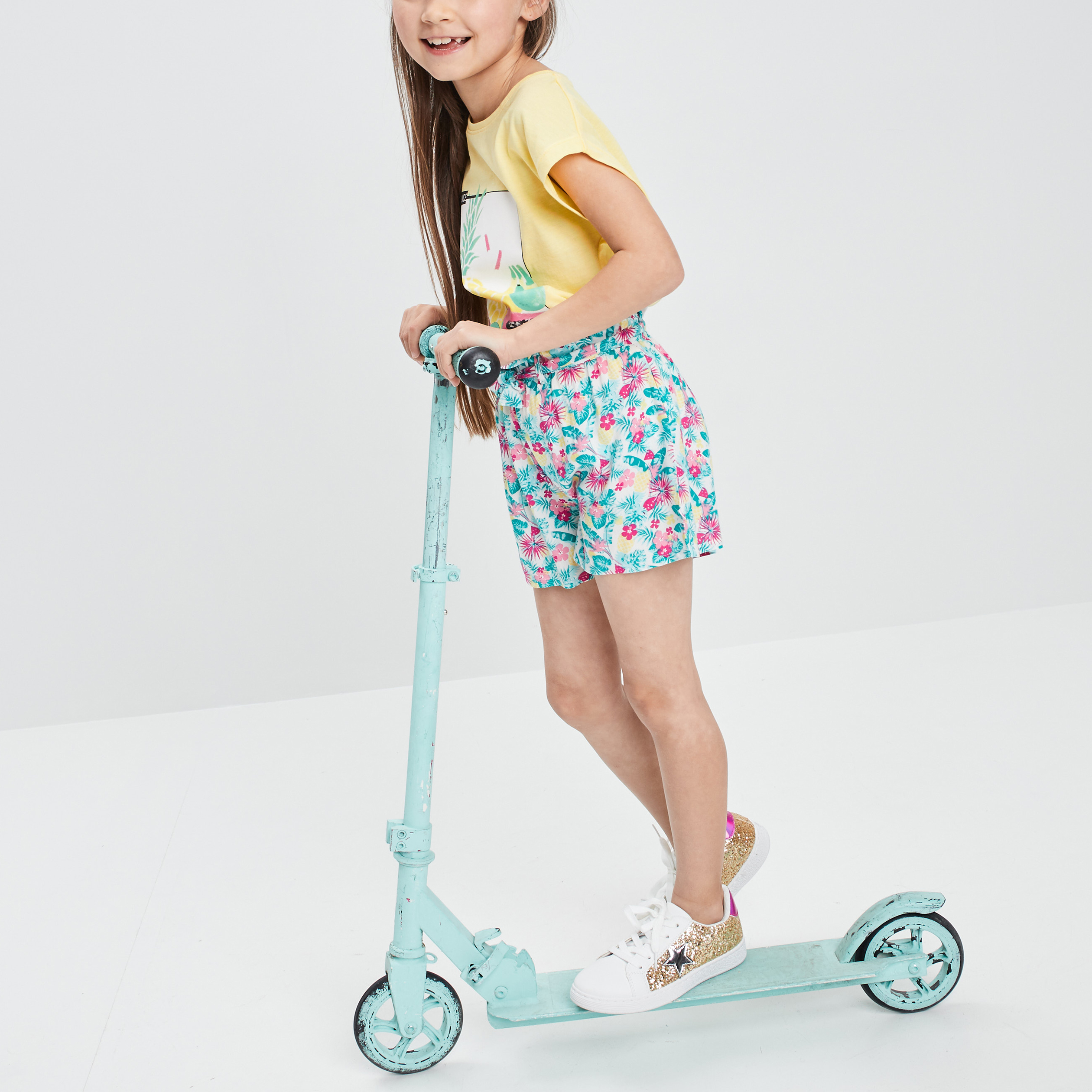 T-shirt manches courtes jaune pastel fille | La Halle