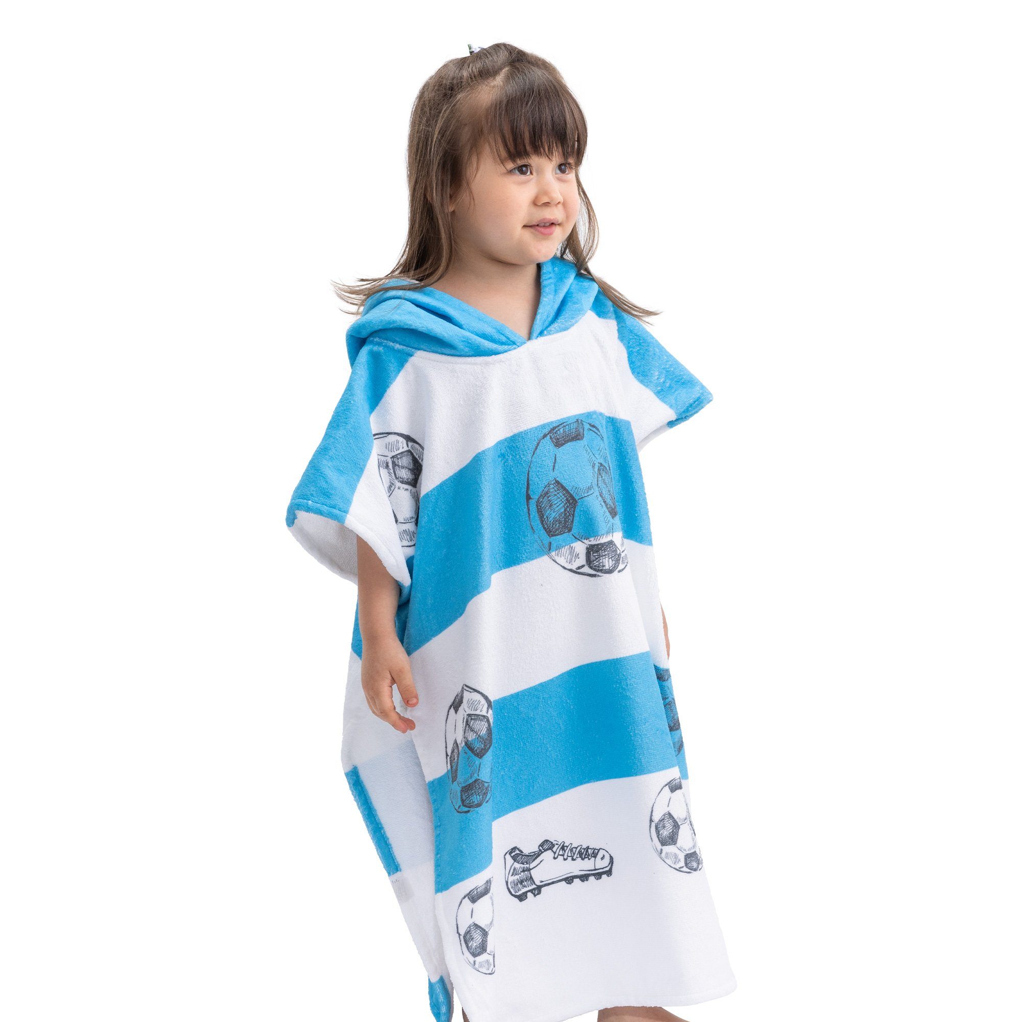 HOMELEVEL Kinderbademantel Kinder und Baby Badeponcho - Poncho Handtuch für Strand Schwimmbad, Baumwolle