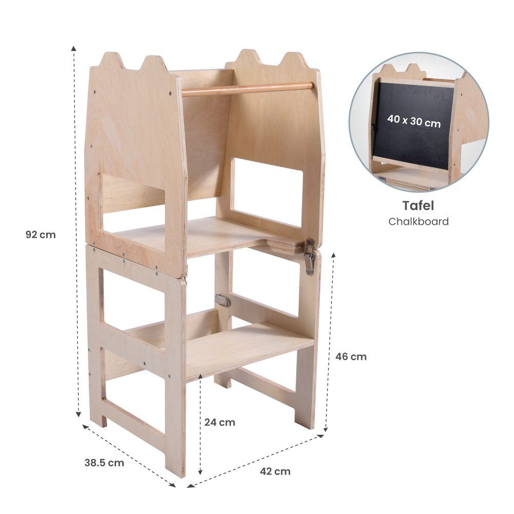 LOMOS Stehhilfe Küchenhelfer Learning Tower für Kinder aus Holz ab dem Stehalter