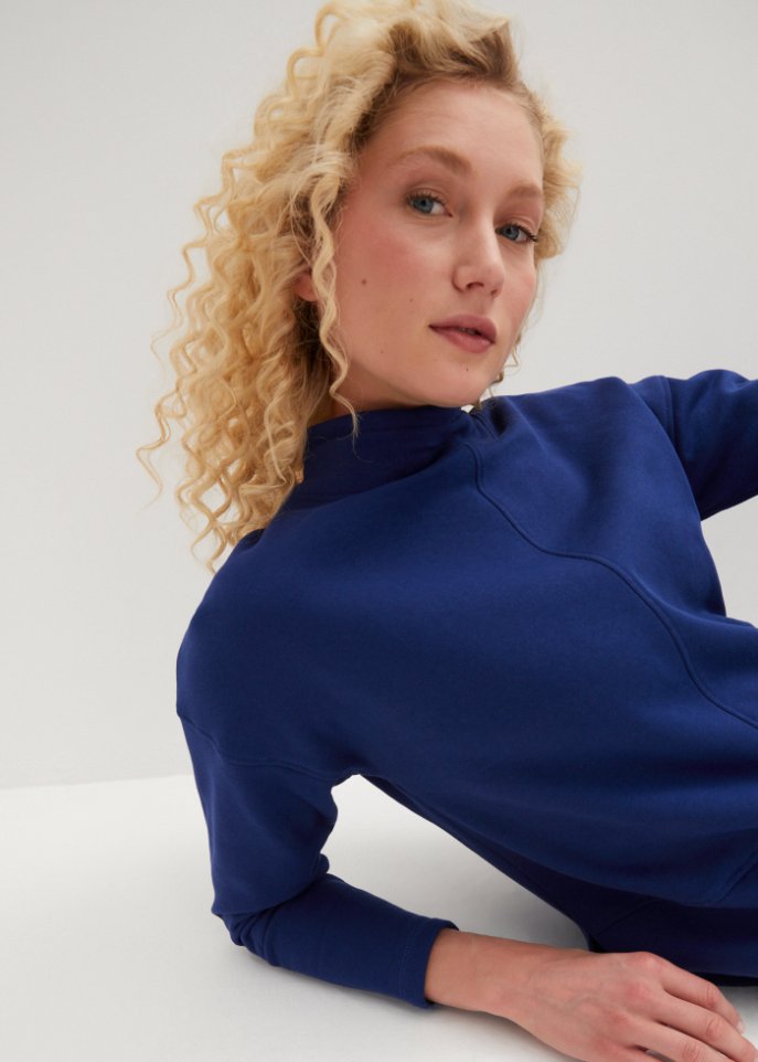 Sweatshirt mit Stehkragen aus Bio - Baumwolle