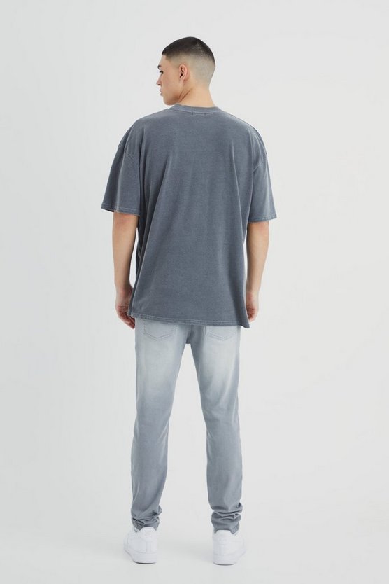 Skinny Stretch Jeans mit Riss am Knie