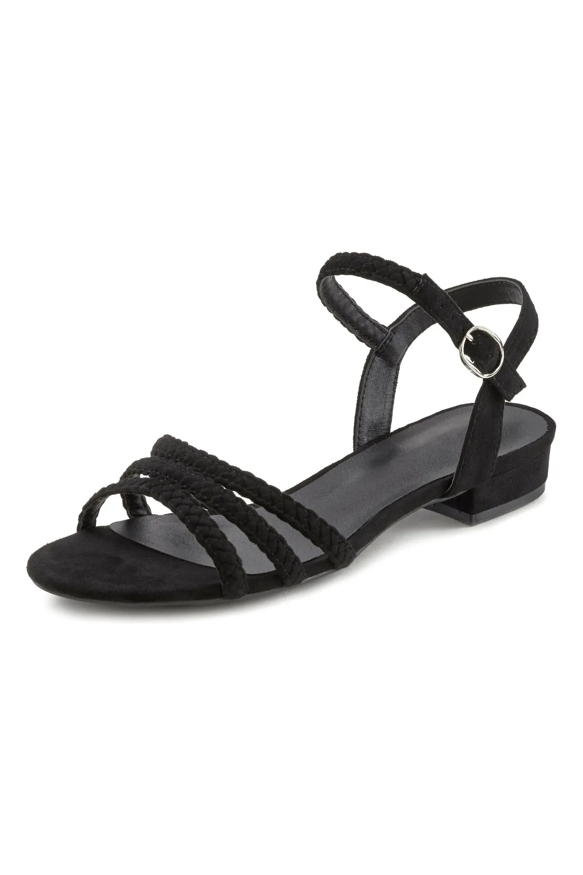LASCANA  Sandalette - Schwarz - Flacher Absatz