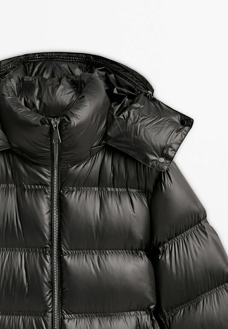 Massimo Dutti LARGO CON Y CONTRASTE - Chaqueta de plumas
