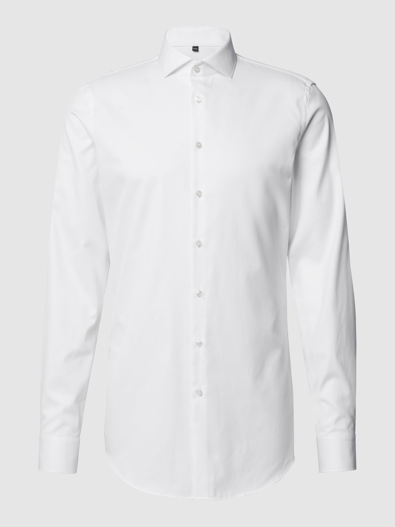 Slim Fit Business-Hemd aus Baumwolle in weiß
