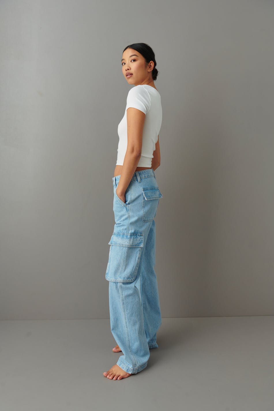 Low waist cargo jeans