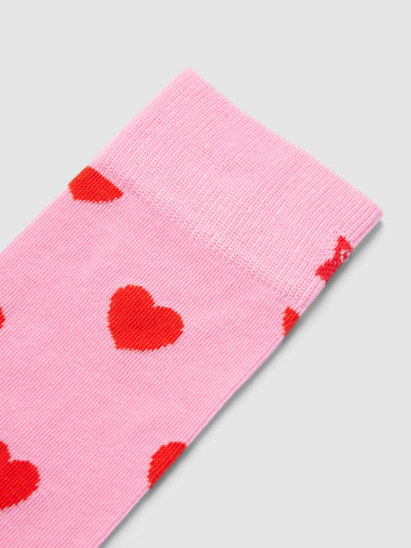 Socken mit Motiv-Print Modell 'Heart' in rosa