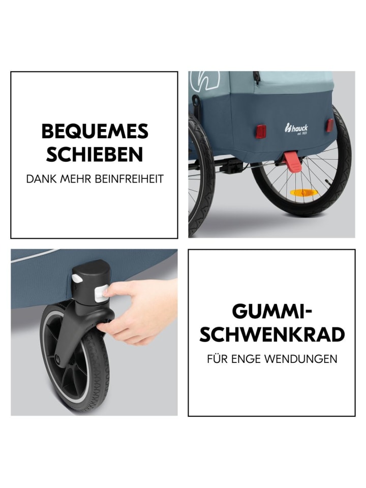 Hauck 2in1 Fahrradanhänger Dryk Duo Plus für 2 Kinder (bis in blau günstig kaufen onesize