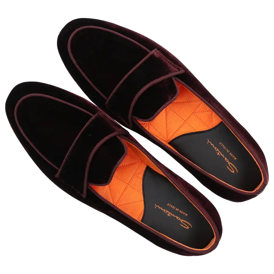 Santoni - Hausschuhe A1905 Samt - rot