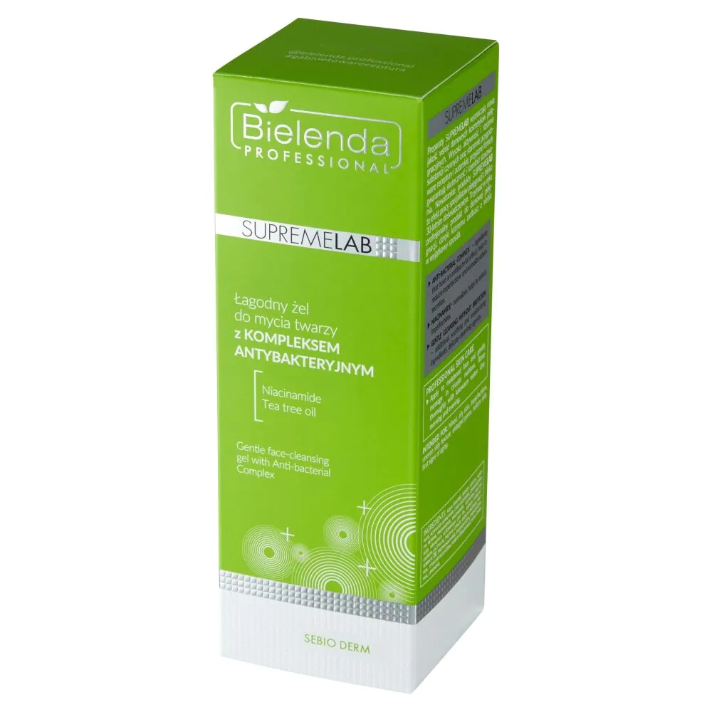 Bielenda Professional Supremelab SeBIODerm нежни гел за чишћење лица са антибактеријским комплексом.