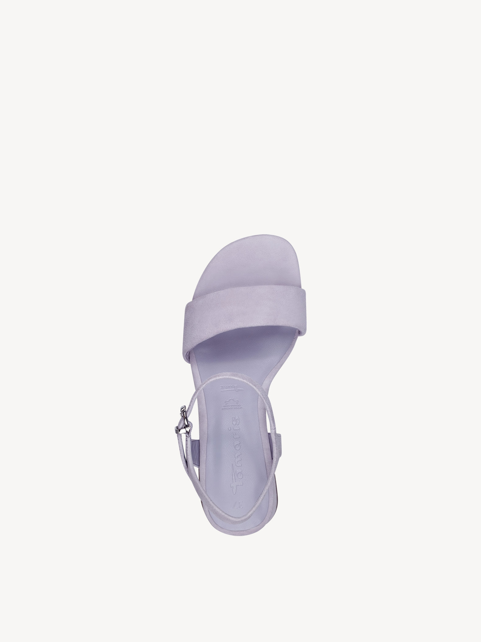 Sandale à talon en cuir - mauve