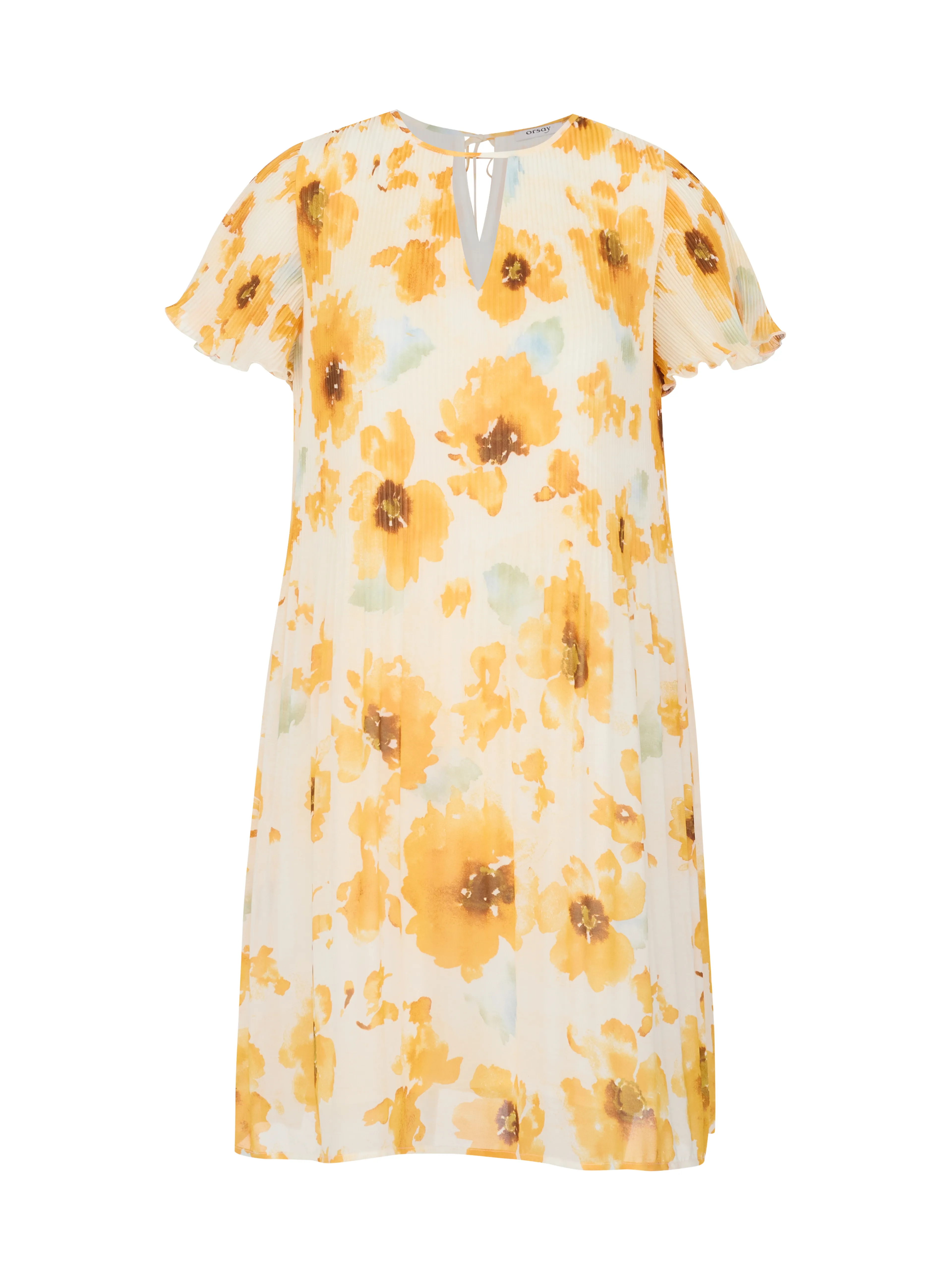 Gelb-beige Damen-Blumenkleid ORSAY