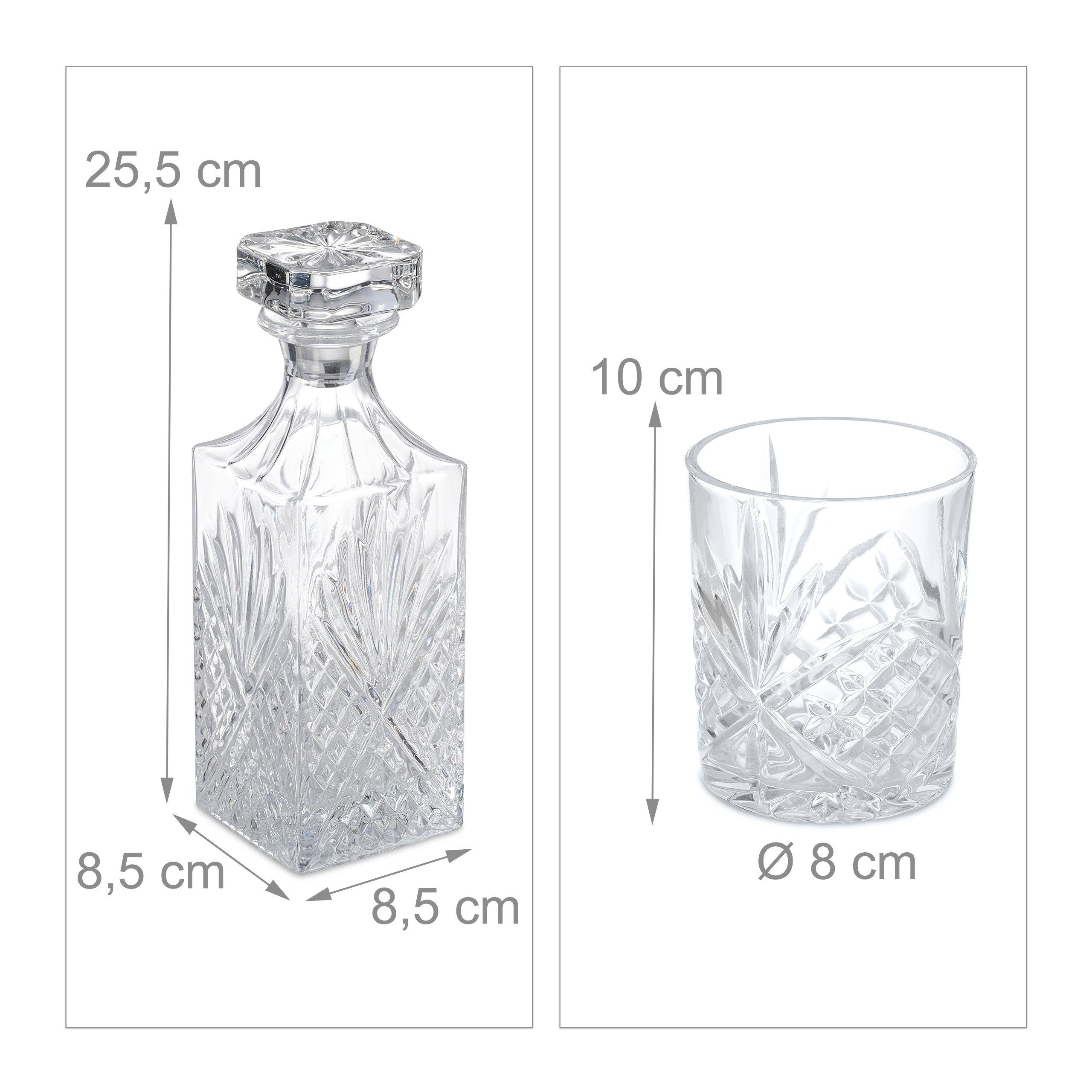 relaxdays Whiskyglas 5-teiliges Whisky Set, Glas