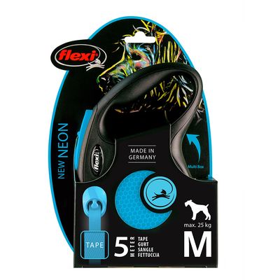 flexi New Neon Gurt-Leine blau, 5 m