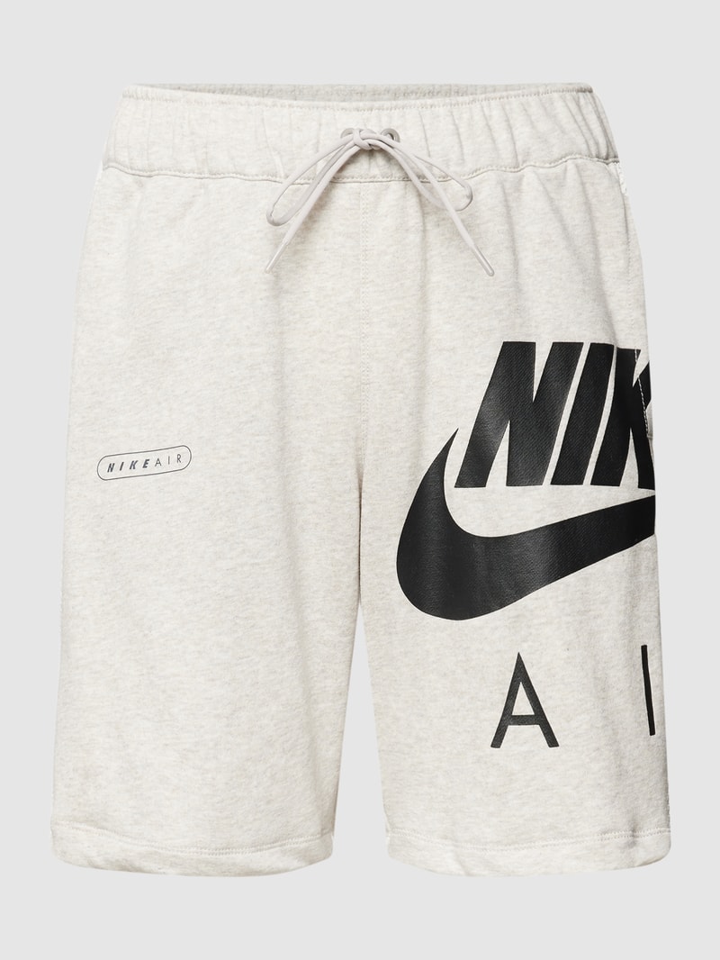 Sweatshorts mit Label-Print in weiß