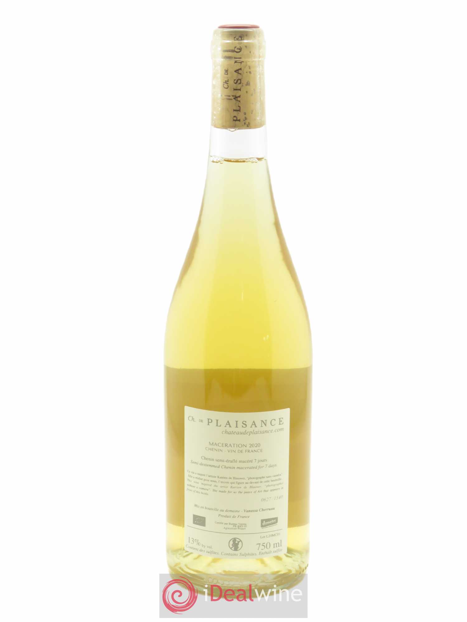 Vin de France Macération Château de Plaisance  2020 - Lot de 1 Bouteille