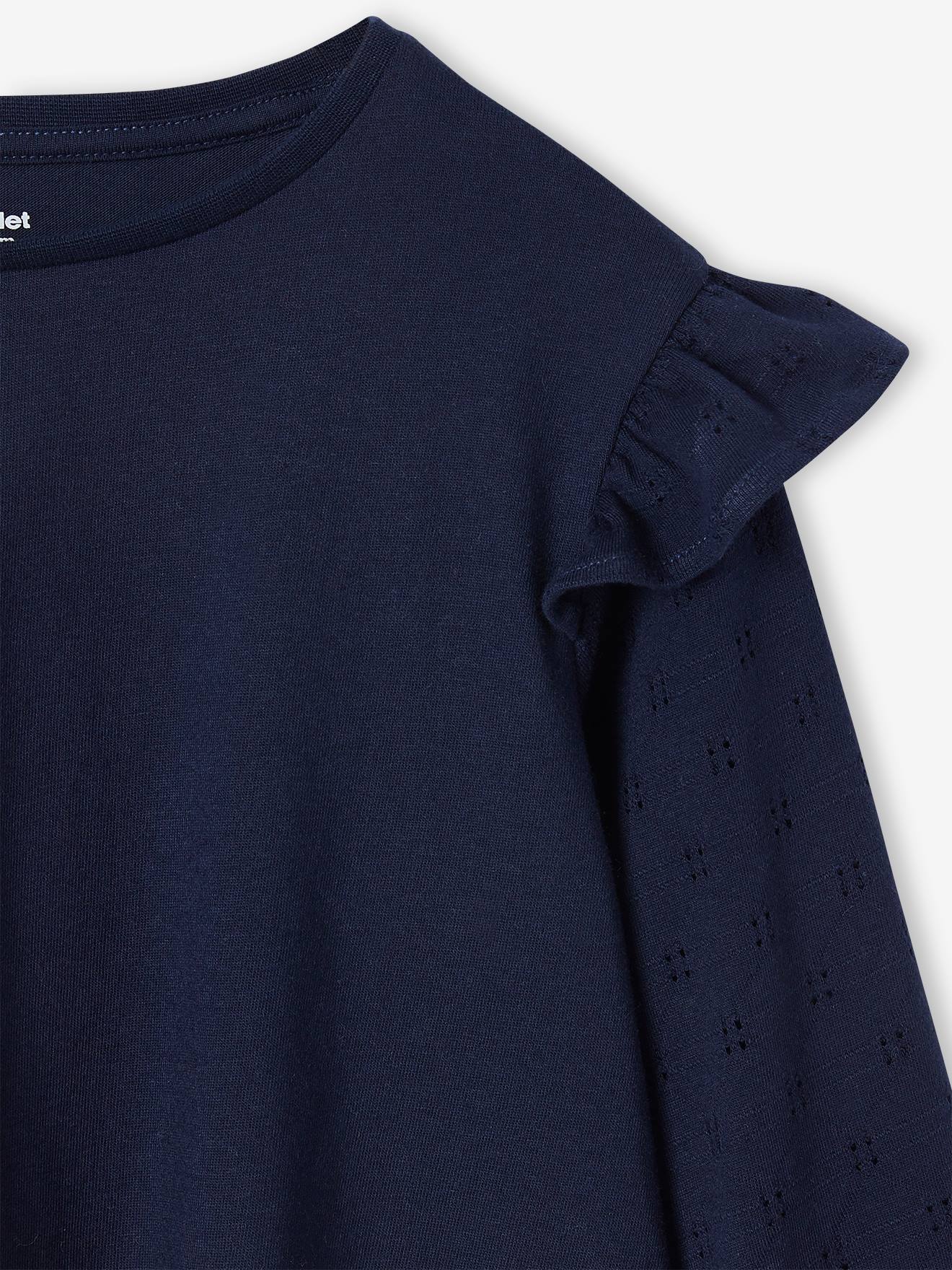 Vertbaudet Mädchen Blusenshirt BASIC, personalisierbar Oeko-Tex - marine