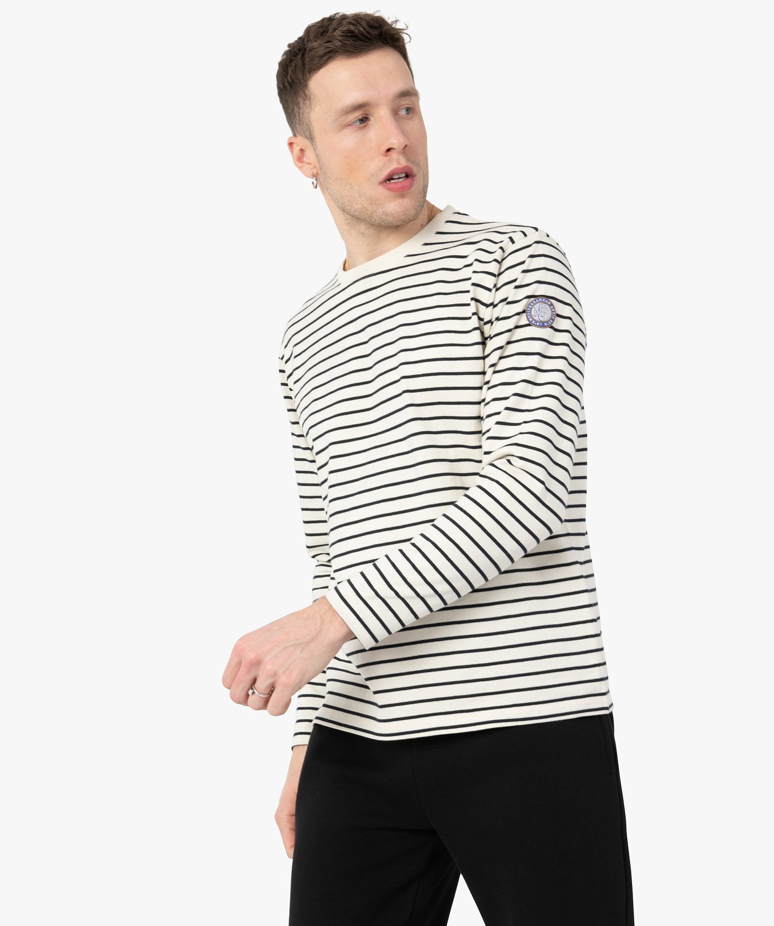 Tee-shirt homme rayé à manches longues raye | GEMO