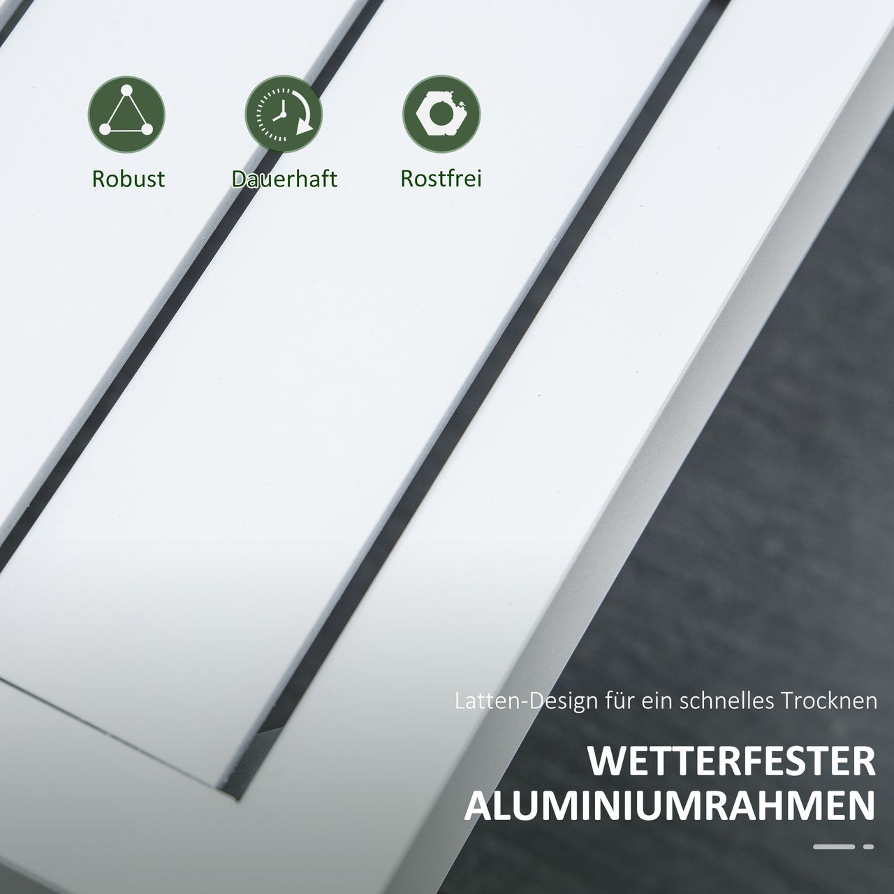 Outsunny 3-teiliges Gartenmöbel-Set mit Beistelltisch Balkonmöbel Set Sofa mit Kissen L-Form Outdoor Aluminium Cremeweiß