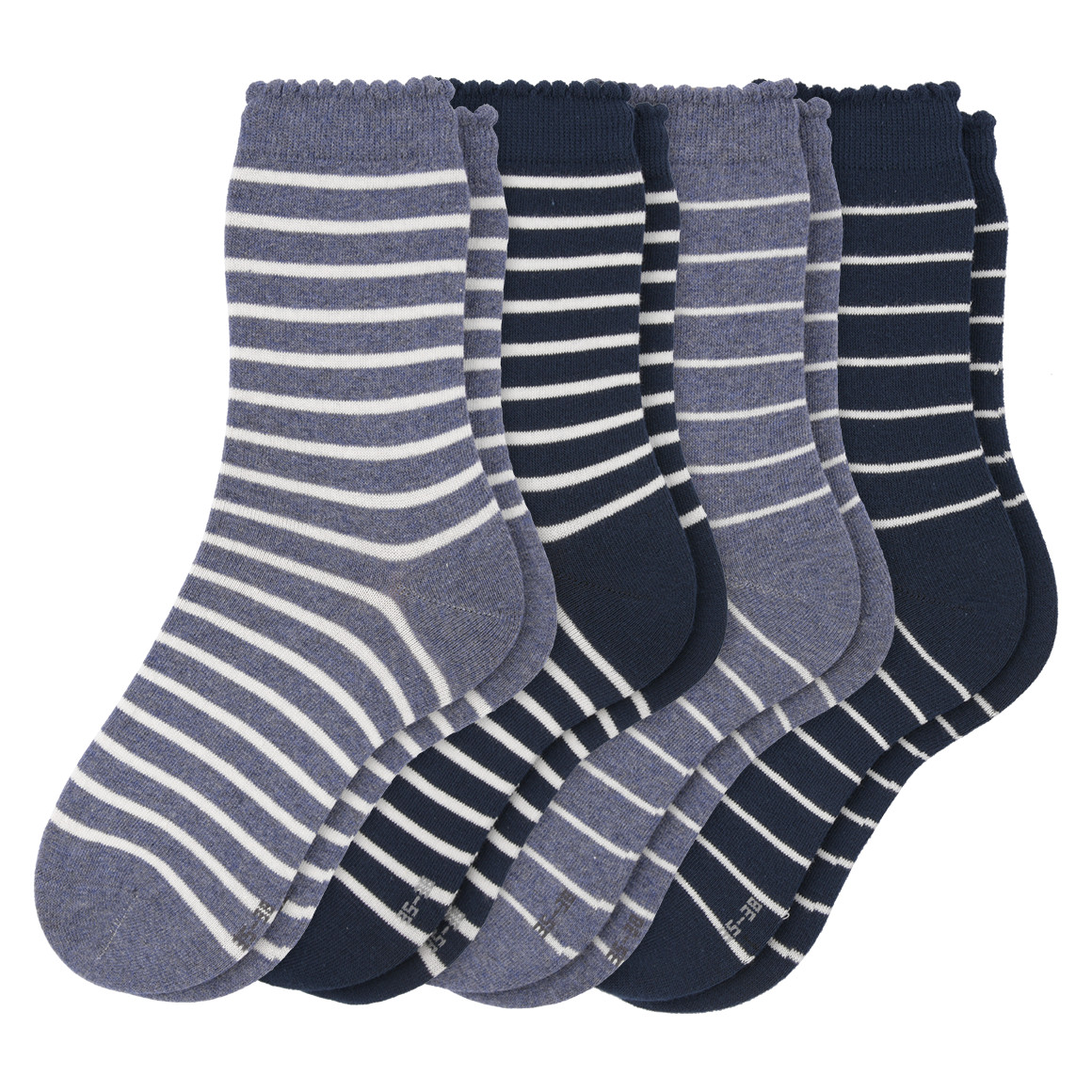 4 Paar Damen Socken mit Streifen