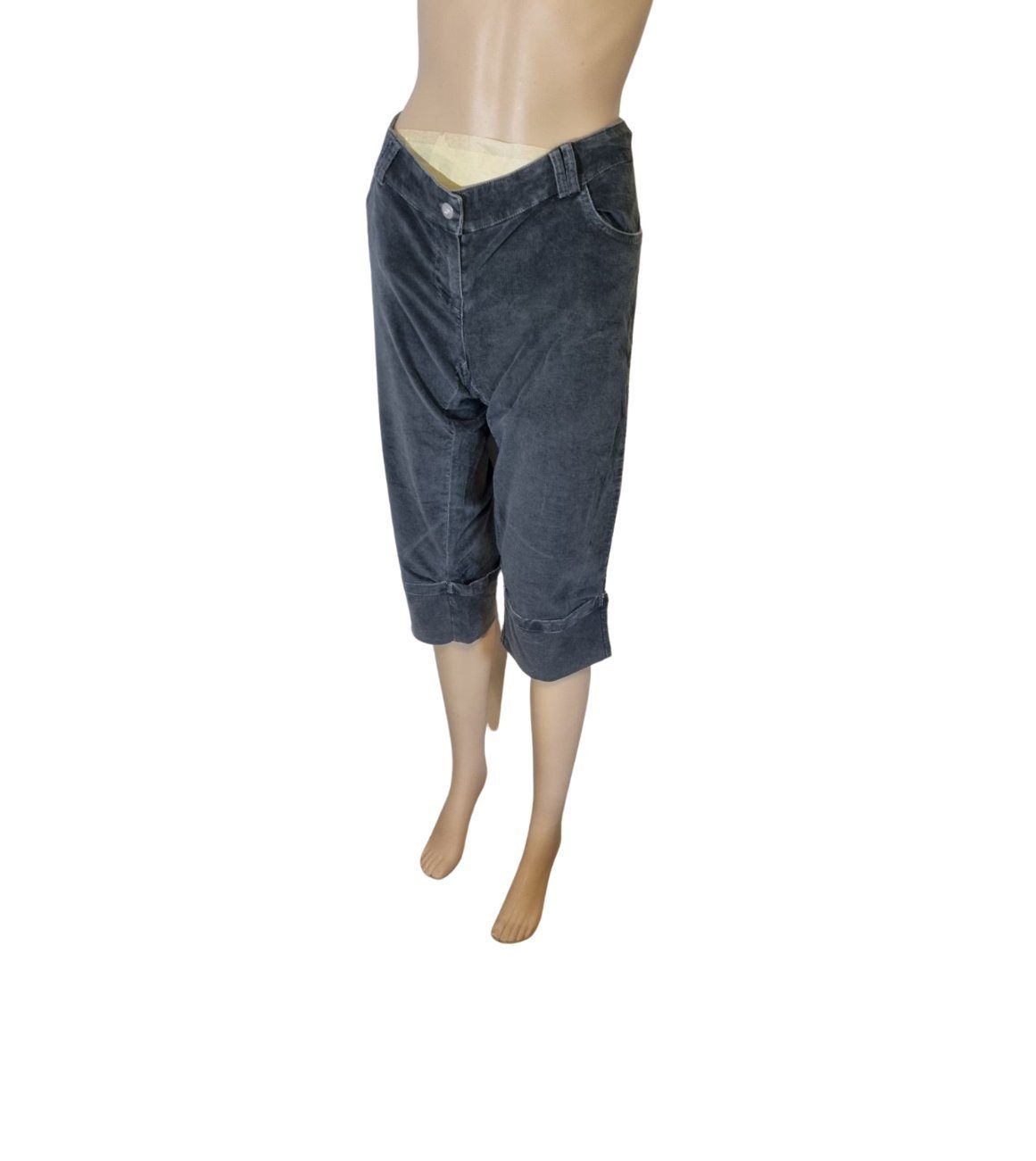 Bellezza Umstandshose ORA-22673 grau kurz Cordhose Stiefelhose