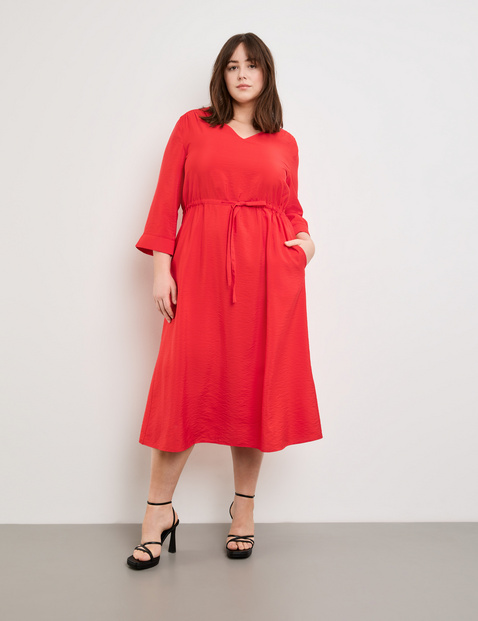 Midikleid mit 3/4 Arm und Tunnelzug