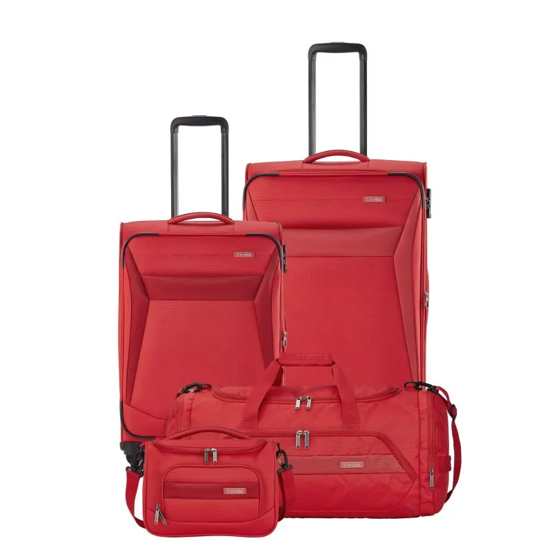 Travelite CHIOS Kofferset mit 4 Rollen Gr. L\/M (inkl. Reisetasche + Beautycase) - Rot