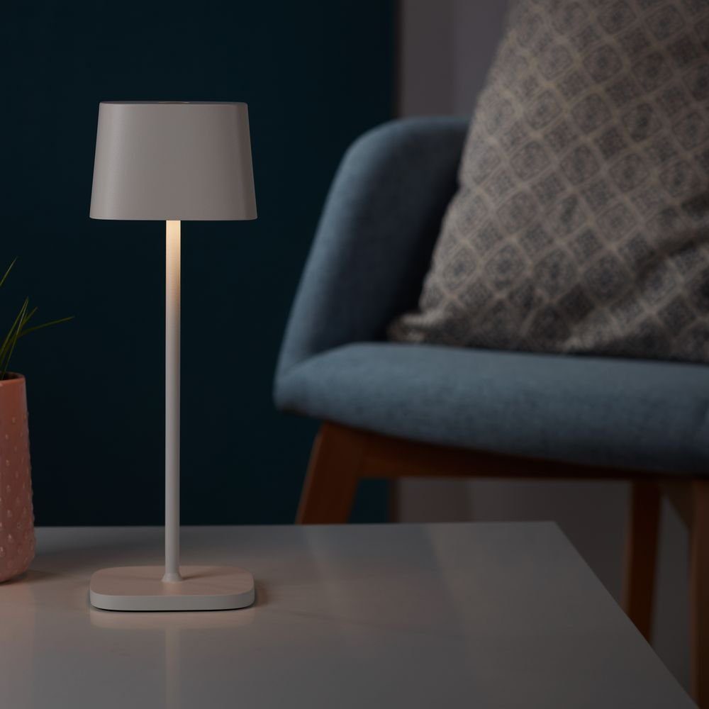 Zafferano LED Tischleuchte LED Akkutischleuchte Ofelia Pro in Weiß 2,2W 150lm IP65, keine Angabe, Leuchtmittel enthalten: Ja, fest verbaut, LED, warmweiss, Tischleuchte, Nachttischlampe, Tischlampe